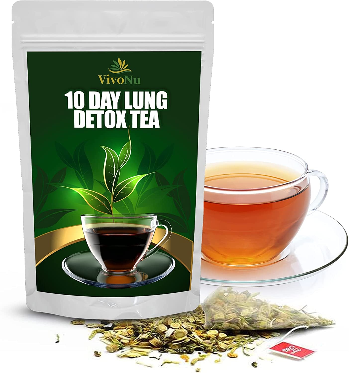 10-Day Organic Natural Herbal Lung Detox Tea for Respiratory Support