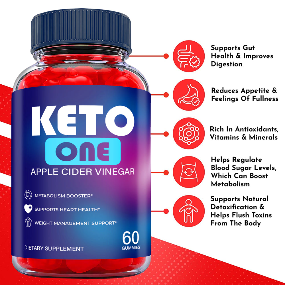 (2 Pack) Keto One Keto ACV Gummies - Supplement for Weight Loss - Energy & Focus Boosting Dietary Supplements for Weight Management & Metabolism - Fat Burn - 120 Gummies