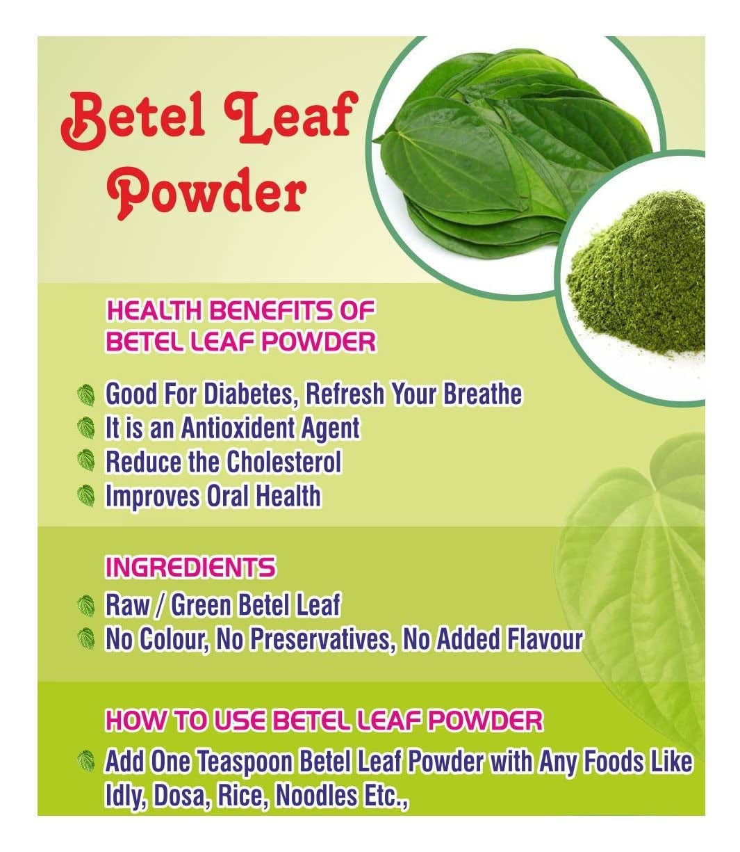 Verem Betel Leaf Powder 800G | Betel Leaf Powder | Vetrilai | Banarasi Paan (Pack of 2)