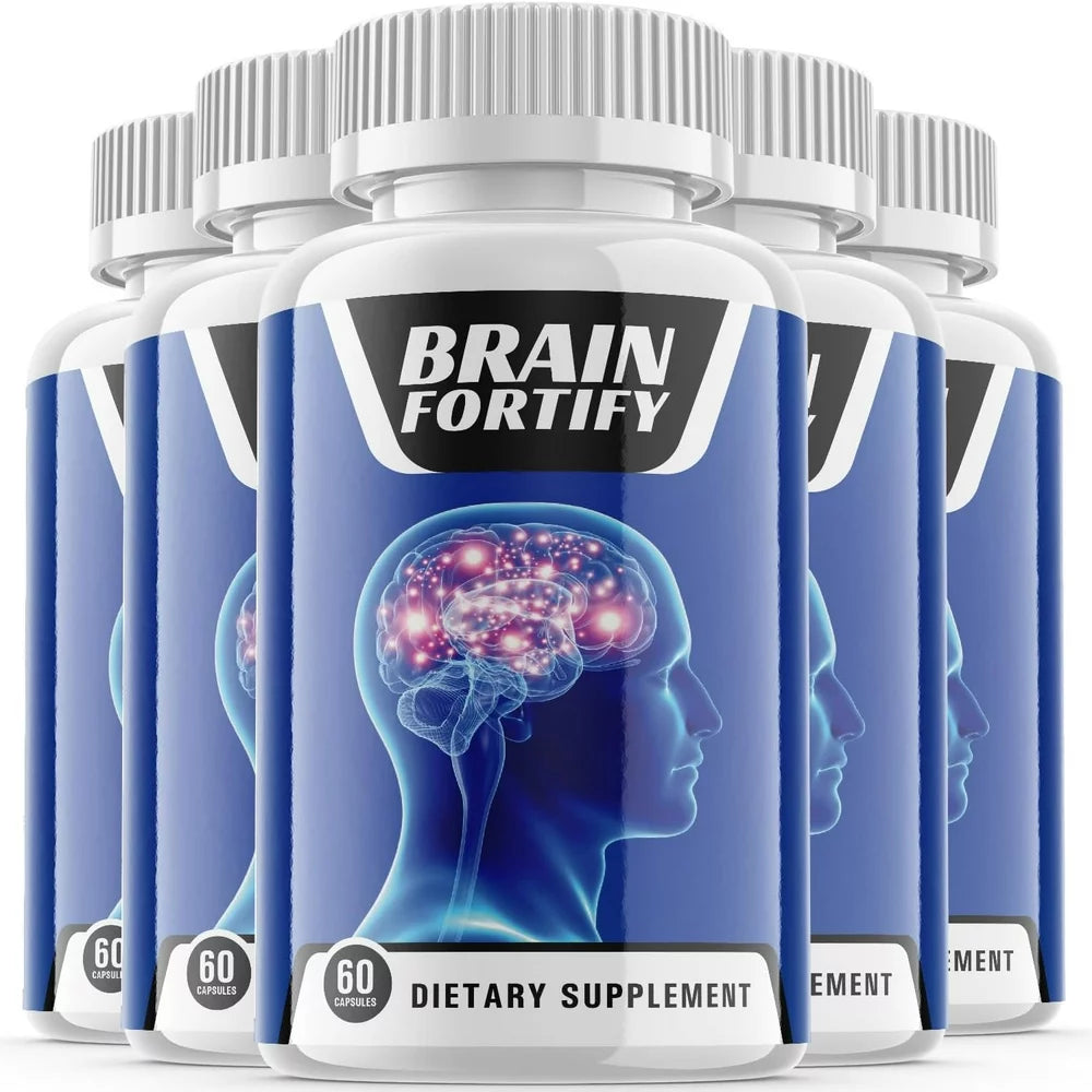 (5 Pack) Brain Fortify - Brain Boost Supplement - Dietary Supplement for Focus, Memory, Clarity, Cognitive - Advanced Nootropic Support Formula for Maximum Strength - 300 Capsules