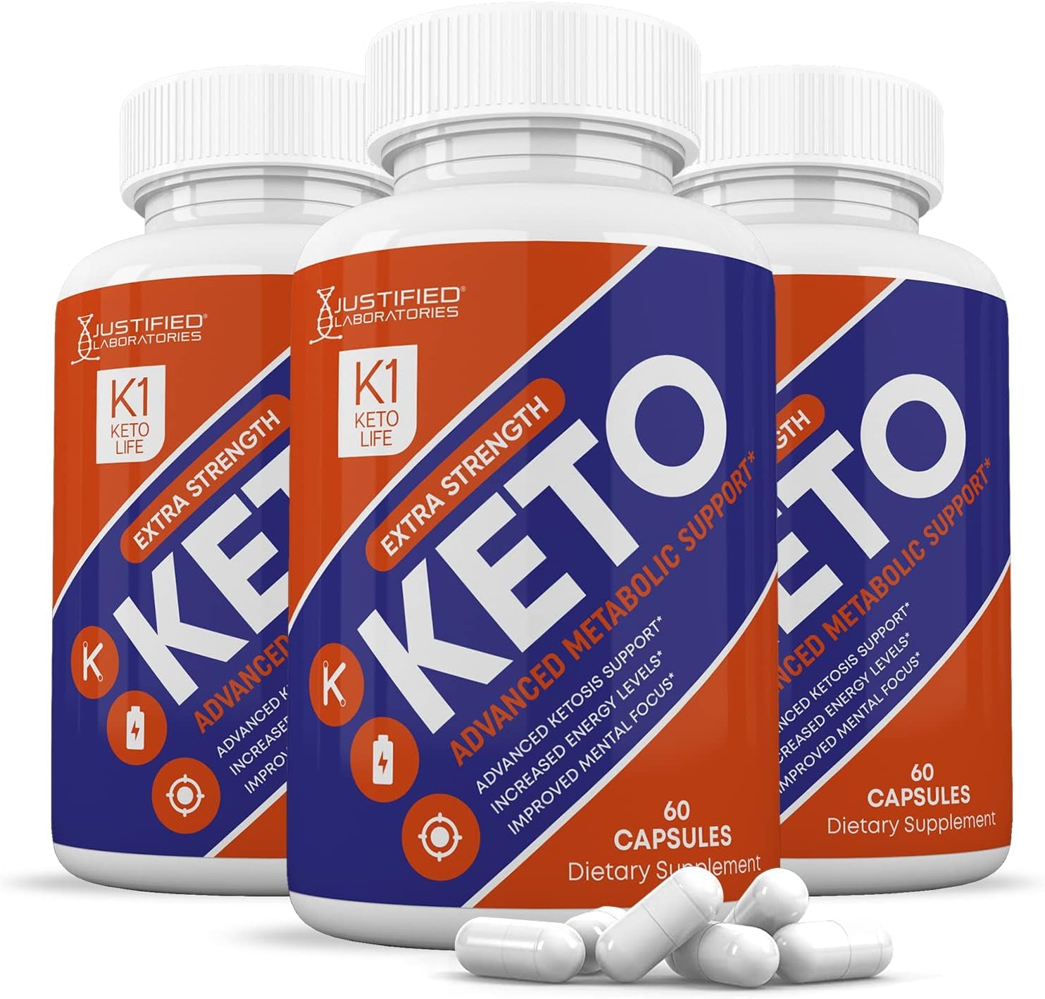 (3 Pack) K1 Keto Life Pills 800MG Includes Patented Gobhb® Exogenous Ketones Advanced Ketosis Support for Men Women 180 Capsules