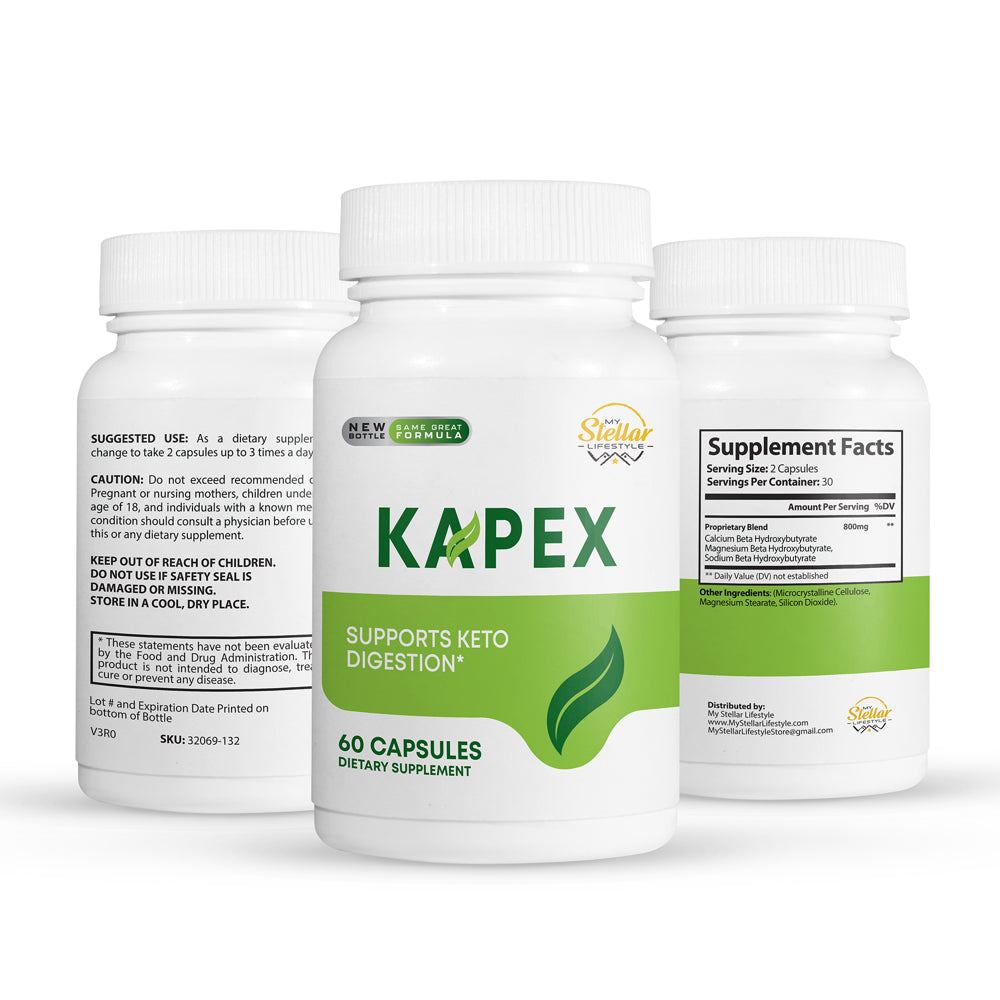 5 Pack Kapex, Supports Keto Digestion-60 Capsules X5