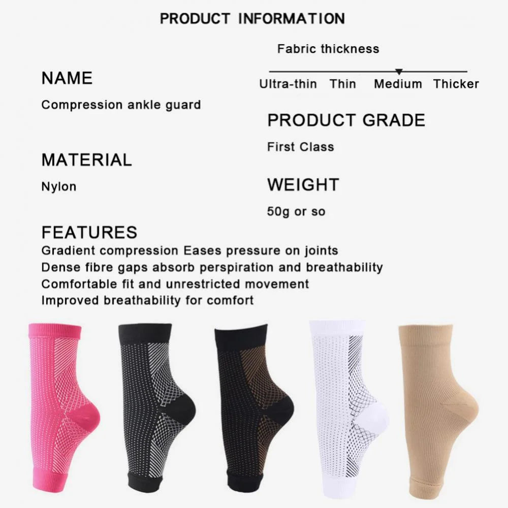 5 Pairs Socks Ankle Compression Sleeve Neuropathy Socks for Women or Men Ankle Support for Ankle for Swelling, Plantar Fasciitis,Sprain,Neuropath