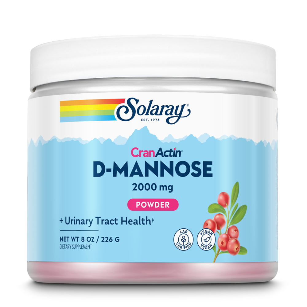 Solaray D-Mannose with Cranactin Cranberry AF Extract Powder 226 G | Healthy Urinary Tract Support | 30 Servings | 8 Oz