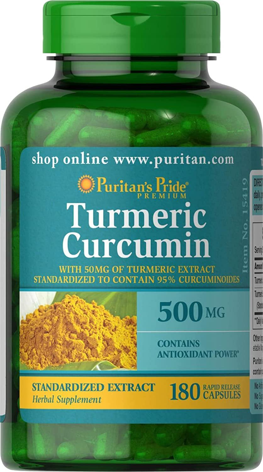 Puritan'S Pride Turmeric Curcumin 500 Mg Contains Antioxidants-180 Capsules