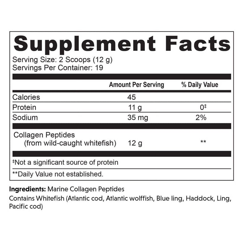 Great Lakes Quick Dissolve Collagen Peptides Daily Wellness Marine Powder, Unflavored (8 Oz)