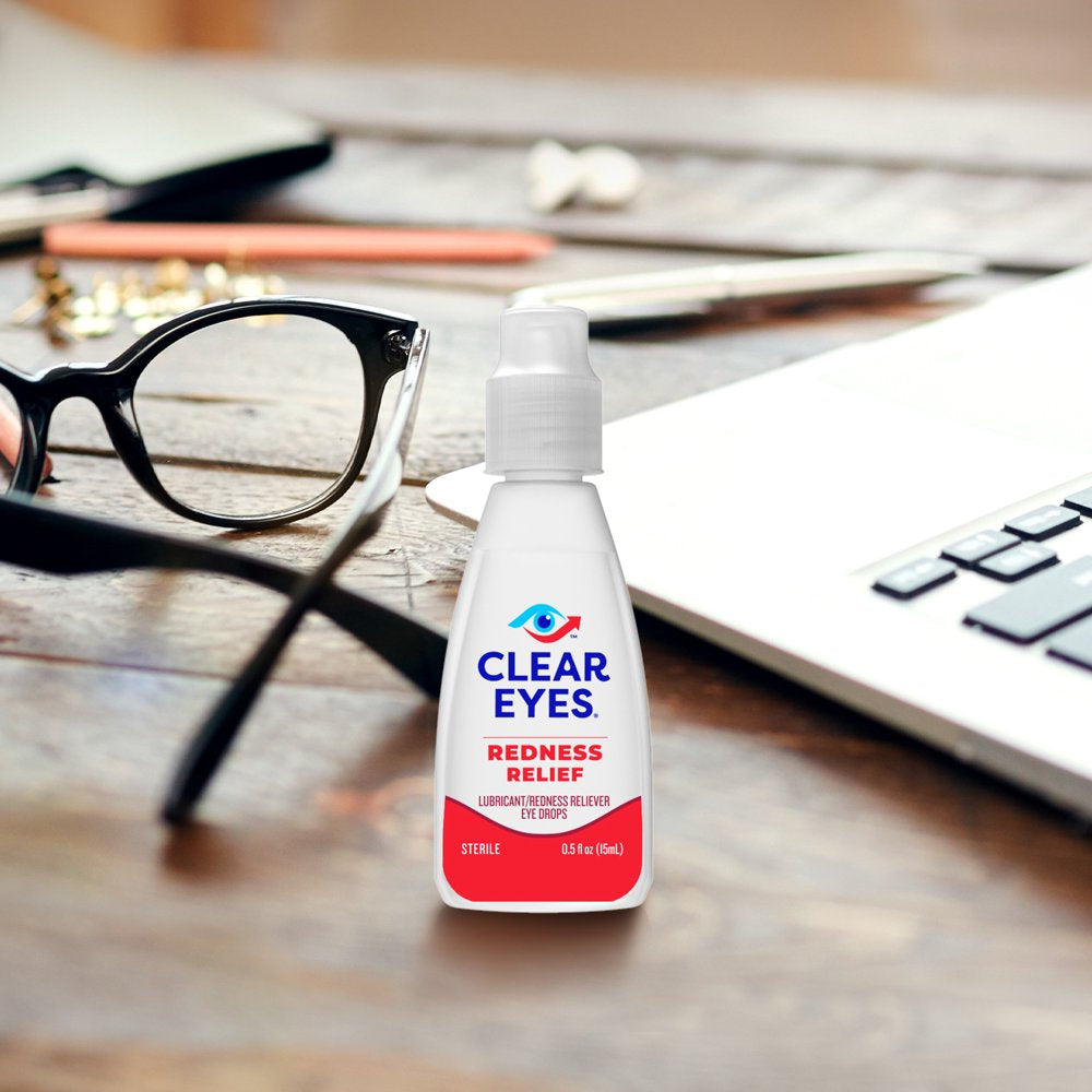 Clear Eyes Redness Eye Relief Lubricant Eye Drops, 0.5 Fl Oz