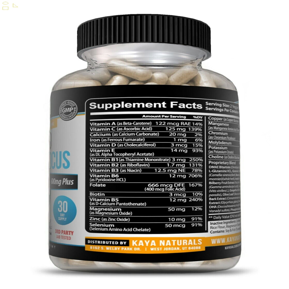 (2 Pack) Brain & Focus, Memory, Function, Clarity Nootropic Supplement | Compare to Focus Factor Active Ingredients