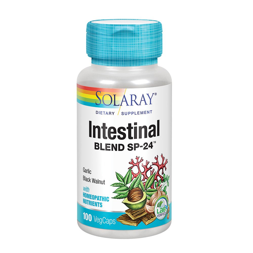 Solaray Intestinal Blend SP-24 | Herbal Blend W/ Cell Salt Nutrients to Help Support Gastrointestinal Health | Non-Gmo, Vegan | 50 Serv | 100 Vegcaps