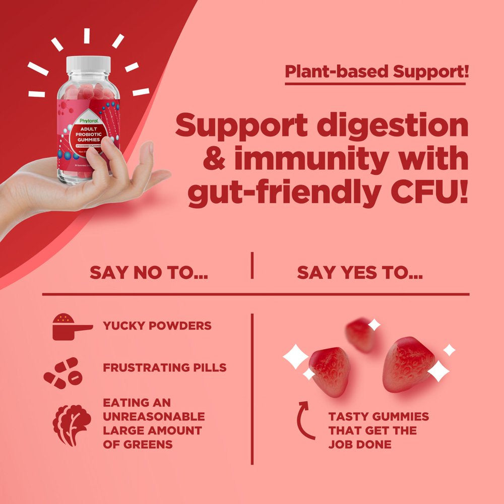 Healthy Gut Probiotic and Digestive Health Gummies for Adults - 30 Gummies