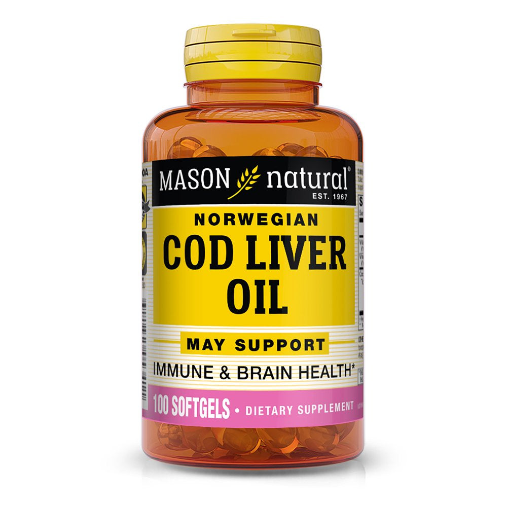 Mason Natural Cod Liver Oil plus Vitamin a & D3 - Healthy Heart, 100 Softgels