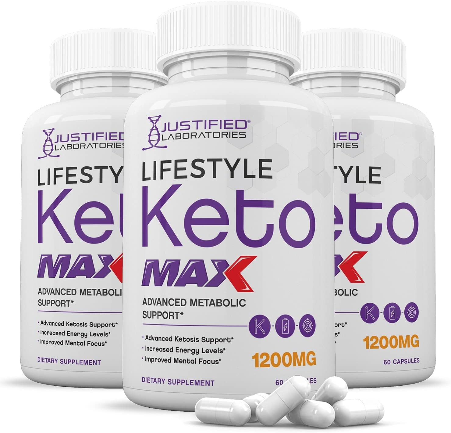 (3 Pack) Lifestyle Keto Max 1200MG Pills Includes Apple Cider Vinegar Gobhb Strong Exogenous Ketones Advanced Ketogenic Supplement Ketosis Support for Men Women 180 Capsules