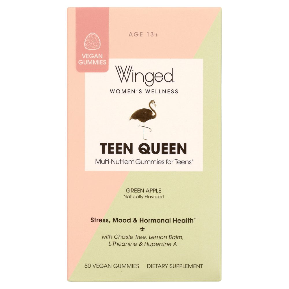 Winged Wellness Teen Queen Stress & Mood Support Gummies, Women'S Supplement, 25 Servings, 50Ct