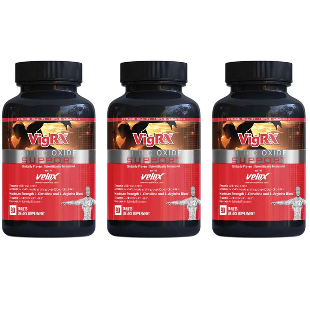 Vigrx Nitric Oxide Support (Pack of 3) 270 Count, L-Citrulline & L-Arginine Natural, Supplement, by Leading Edge Health