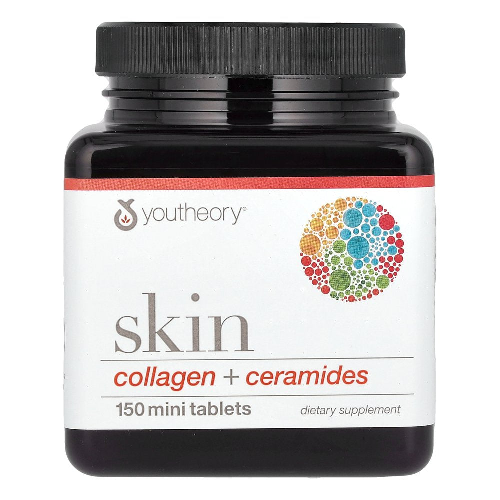 Youtheory Skin Collagen + Ceramides Dietary Supplement, 150 Count