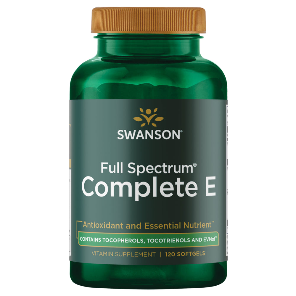 Swanson Full Spectrum Vitamin E with Tocotrienols - Promotes Heart Health and Cellular Health Support - Natural Supplement for Overall Wellness - (120 Softgels)