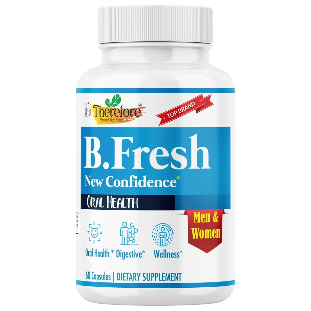 B.Fresh Dental Probiotic Supplements, Dental Probiotic for Bad Breath 7 Billion CFU- Boosts Oral Health, Fights Bad Breath, Supports Healthy Teeth & Gums | 60 Capsules