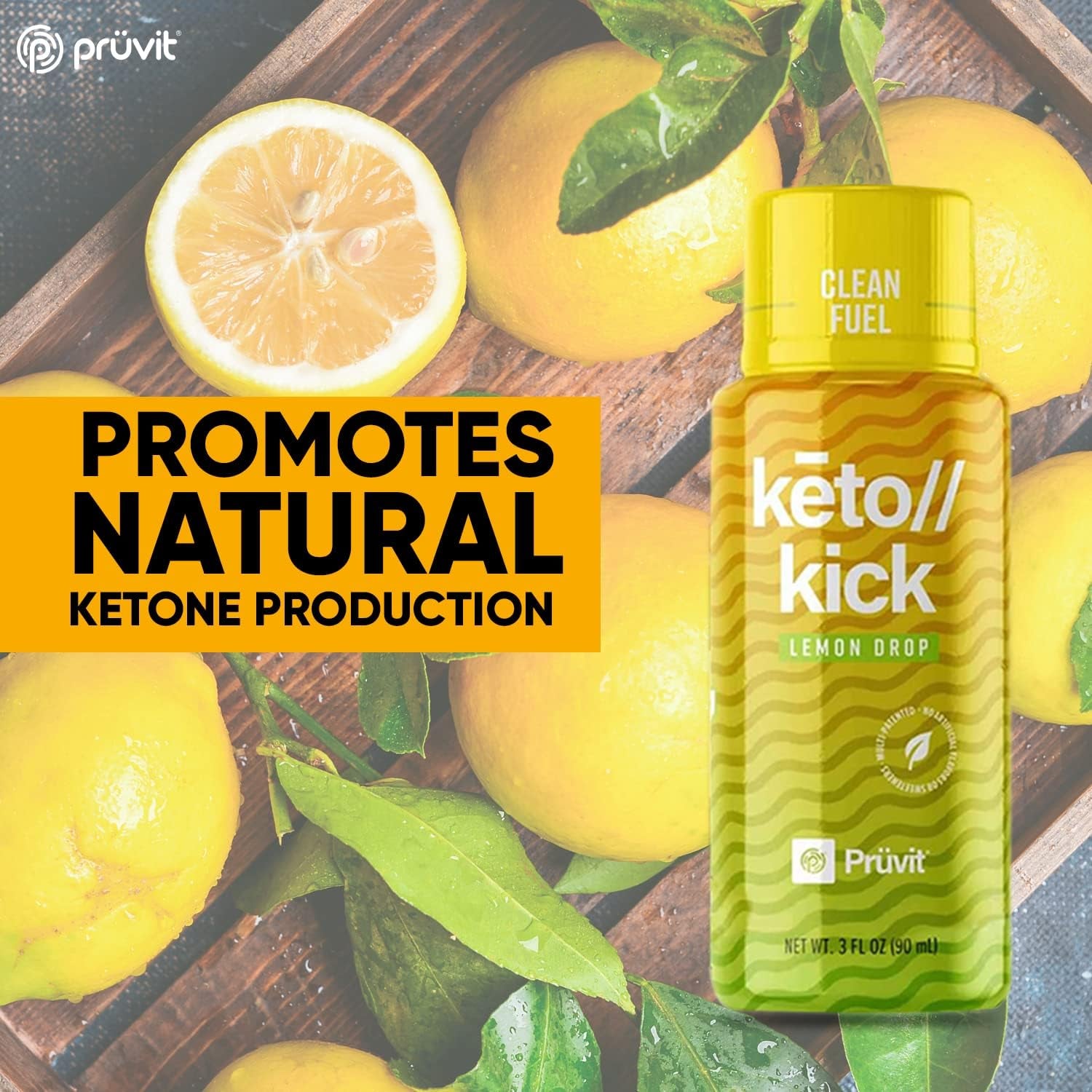 Pruvit Keto Kick Lemon Drop Exogenous Ketones Exalt the Benefits of Natural Slim Products & Keto Supplements | a Keto-Friendly Product That Provides the Benefit of Ketosis - 6 Packs 90 Ml