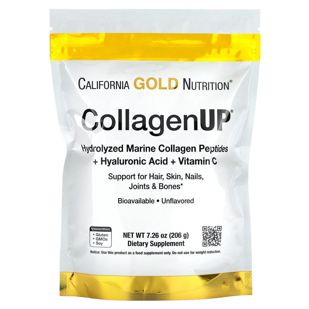 Collagen Peptides Powder with Hyaluronic Acid, Support for Healthy Hair, Skin, Nails, Joints and Bones, Non-Gmo, Gluten and Dairy Free, Unflavored, 7.26 Oz, Fish Sourced, Pack of 2