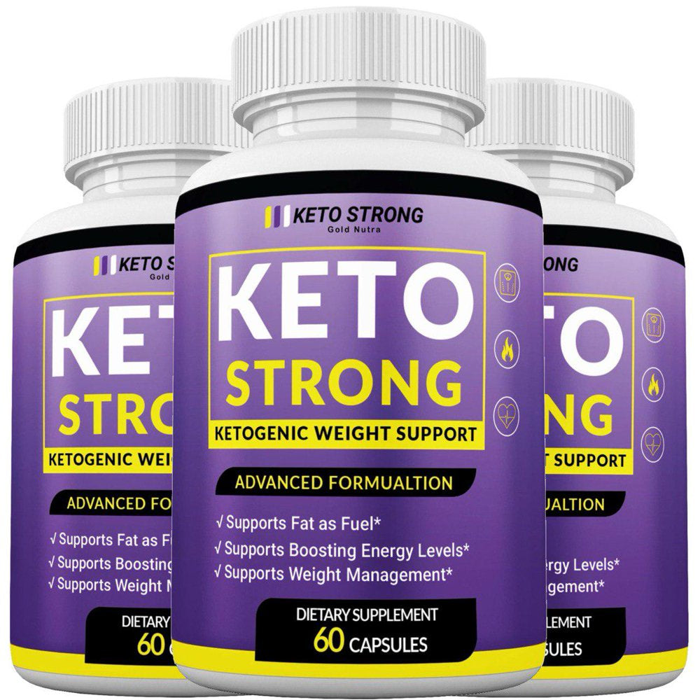 (3 Pack) Keto Strong Pills New and Improved 2023 Formula, Made in USA, 180 Count