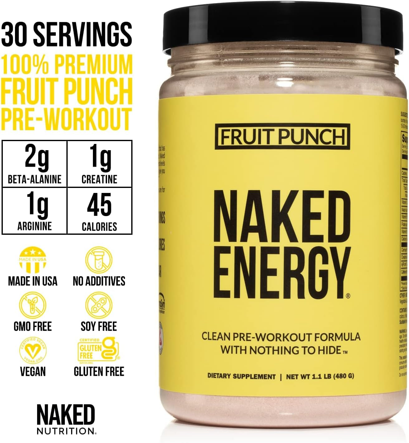 Workout Recovery Bundle: Fruit Punch Naked Energy and Naked Creatine