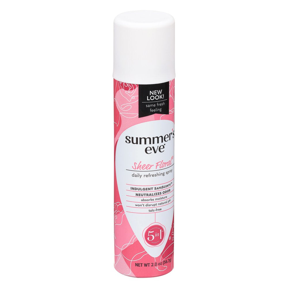 Summer'S Eve Sheer Floral Daily Refreshing Feminine Spray, 2 Oz