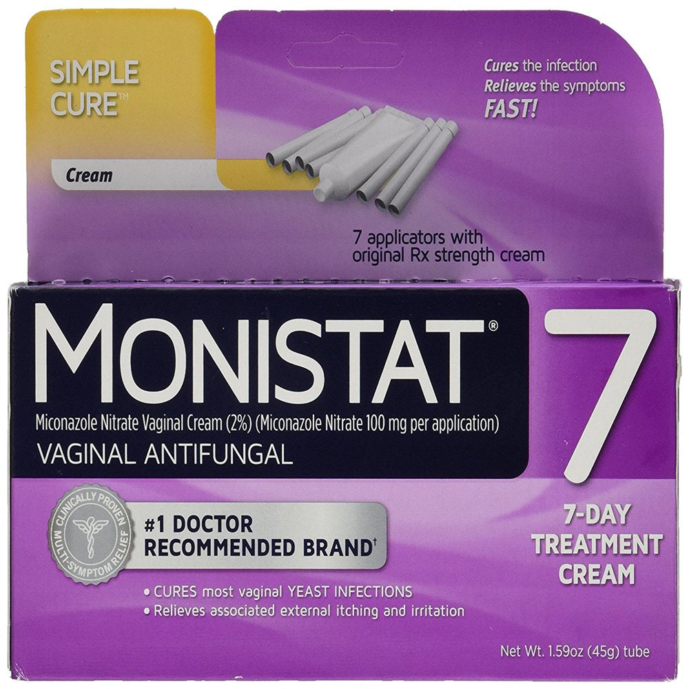 Monistat 7 Vaginal Antifungal Cream with Disposable Applicators, 1.59-Ounce Tube