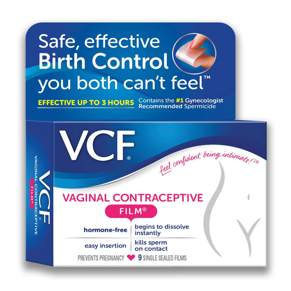 VCF Vaginal Contraceptive Spermicide Film, 9 Ct