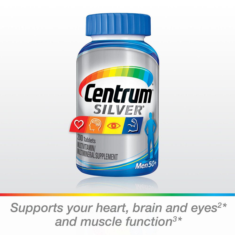 Centrum Silver Men Multivitamin/Multimineral Supplement Tablet, Vitamin D3, Age 50 and Older (275 Ct.)