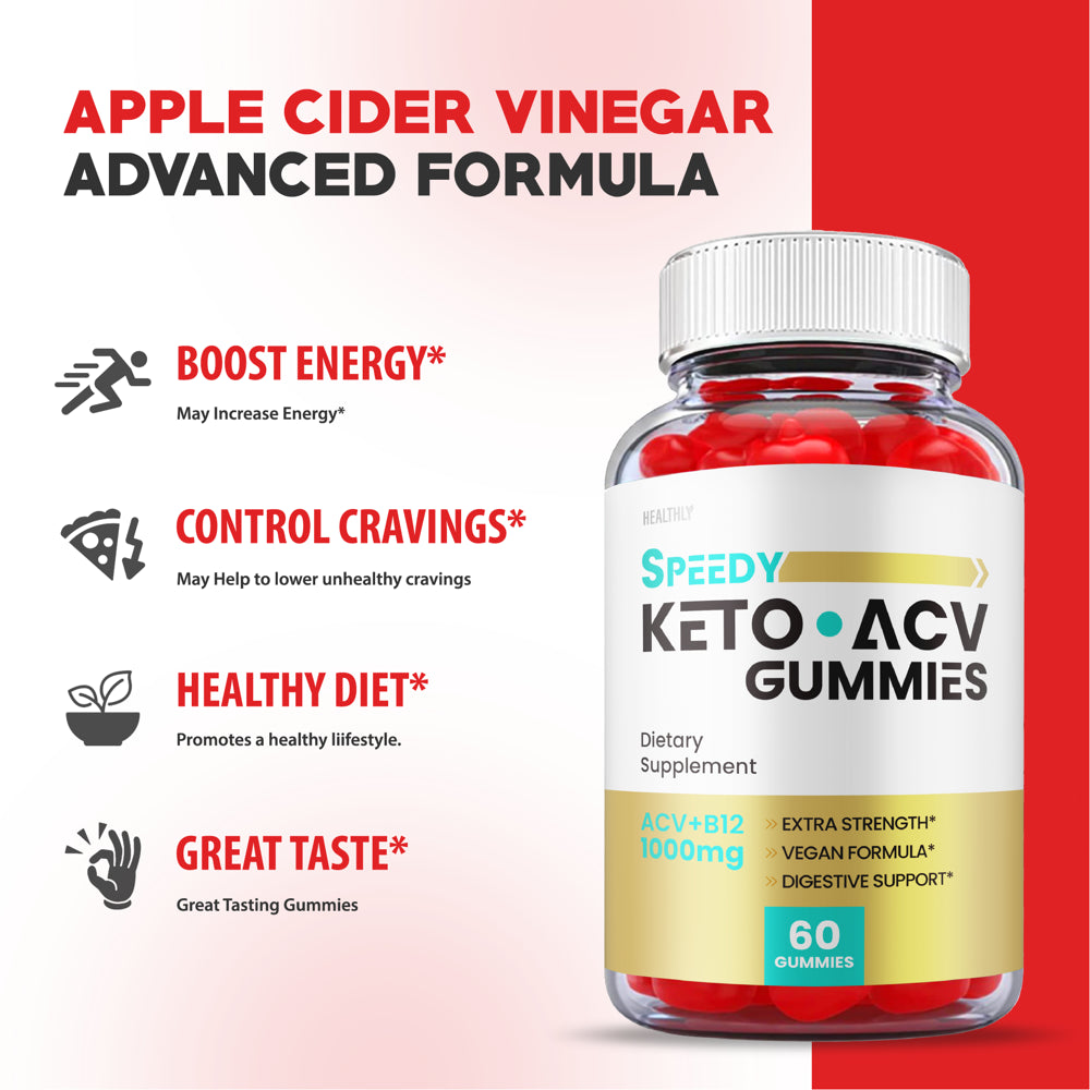 (2 Pack) Speedy Keto ACV Gummies, Advanced Weight Loss Support with Apple Cider Vinegar B12 1000 Mg, Speedy Keto ACV Gummy, 120 Gummies