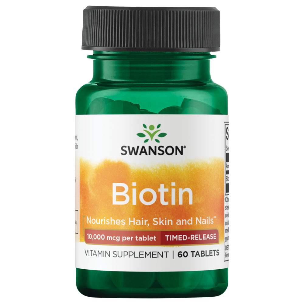 Swanson Biotin - Timed-Release 10,000 Mcg 60 Tablets