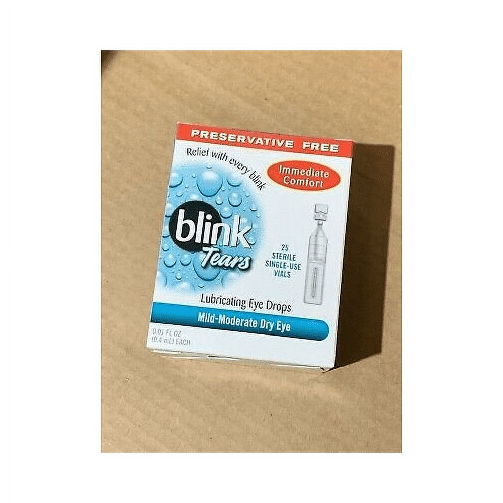 Blink Tears Dry Eye Lubricating Eye Drops Mild-Moderate 0.01 Fl Oz 25 Sterile Single-Use Vials - 2 Pack