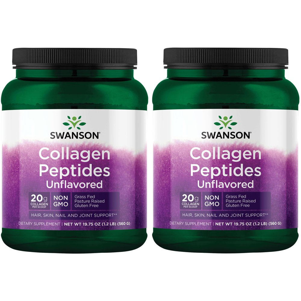 Swanson Collagen Peptides Unflavored 19.75 Oz Pwdr 2 Pack