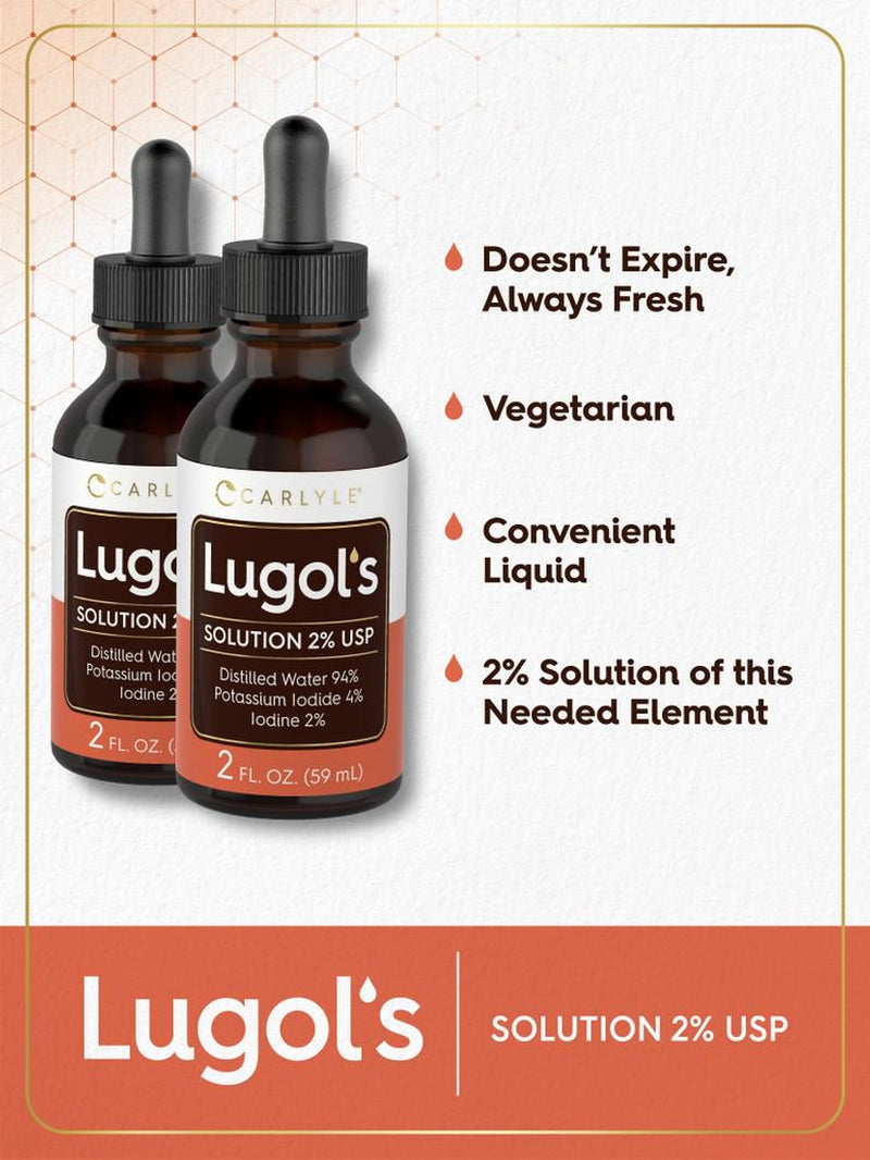 Lugols Iodine 2 Percent 2 Fl Oz Twin Pack | Potassium Iodide and Iodine Solution 2% | by Carlyle