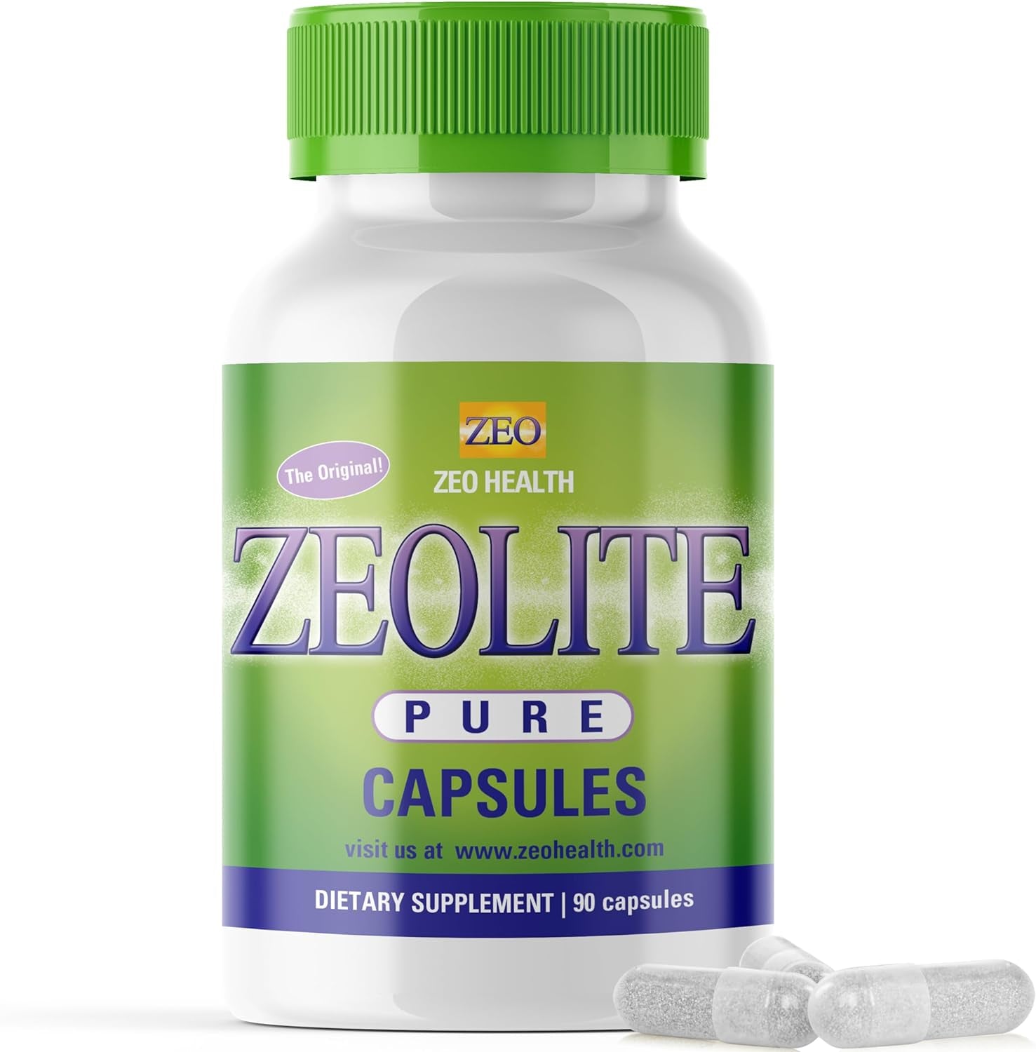 Zeolite Pure Capsules | Zeolite Detox, Extra Strength | Pure, Full Body Cleanse for Women, Men | Activated Organic, Food Grade Clinoptilolite Powder 94%, 90 Caps (81 Grams), 6 Wk to 3 Mo Supply