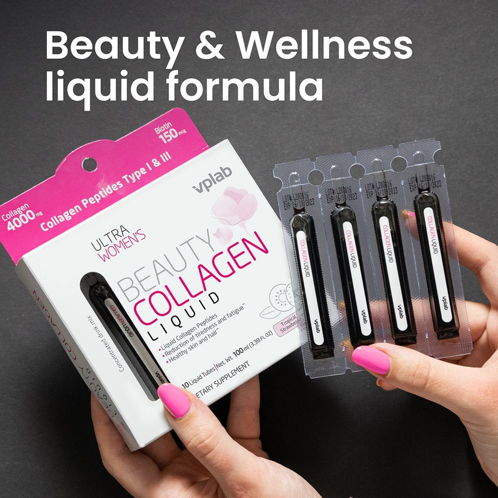 Vplab Ultra Women'S Beauty Liquid Collagen, 10X10Ml I Premium Skin, Hair & Nail Support