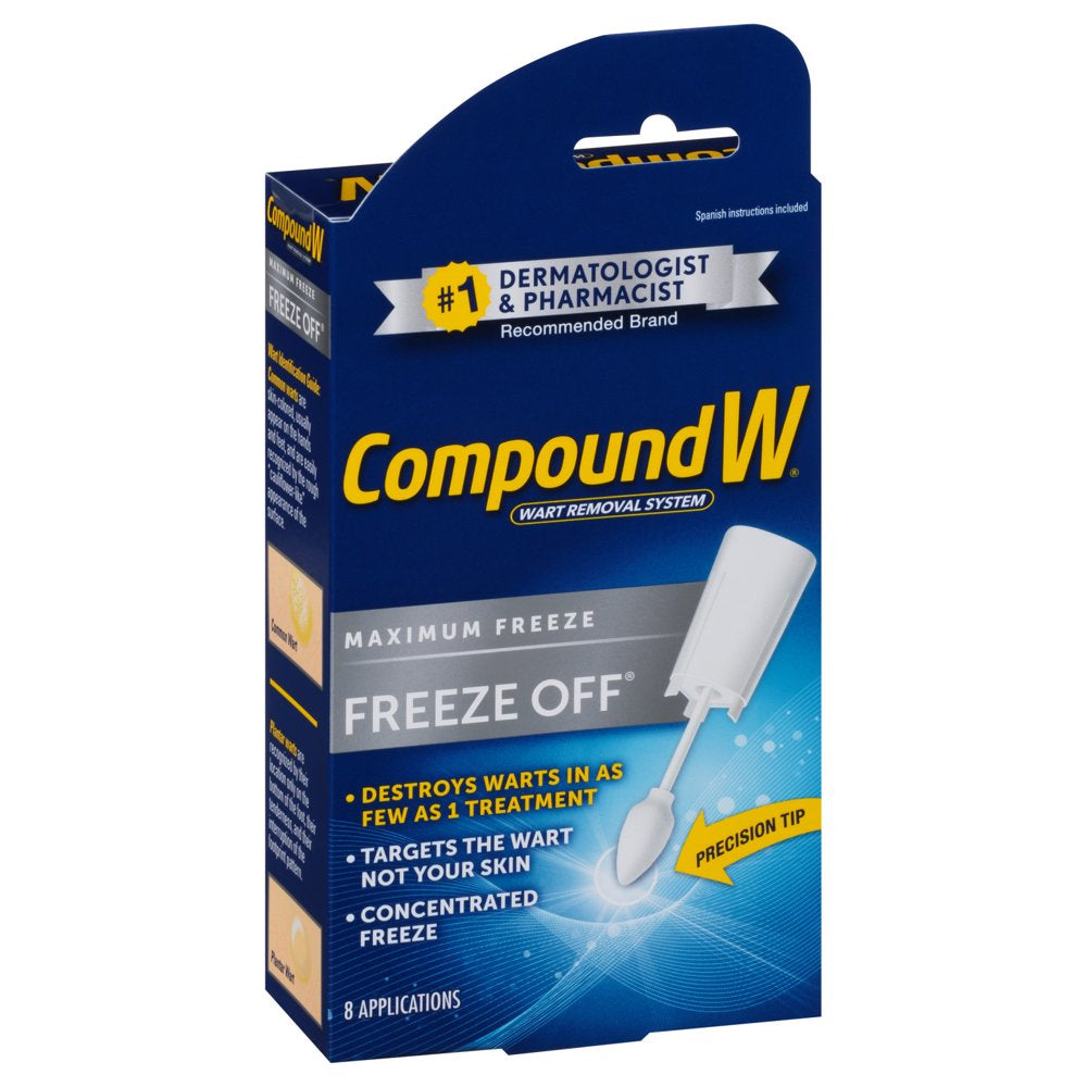 Compound W Freeze off Wart Remover, Common and Plantar Warts Removal, 8 Applications