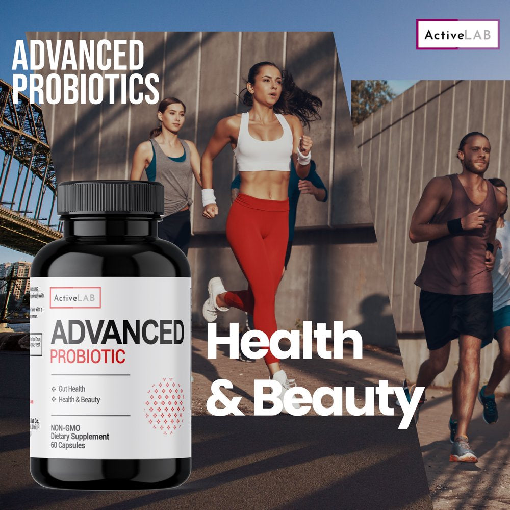 Activelab Advanced Probiotics for Women, Probiotics for Men and Adults, All Natural; Shelf Stable Probiotic Supplement with Prebiotic, Best Lactobacillus Probiotic; 60 Capsules