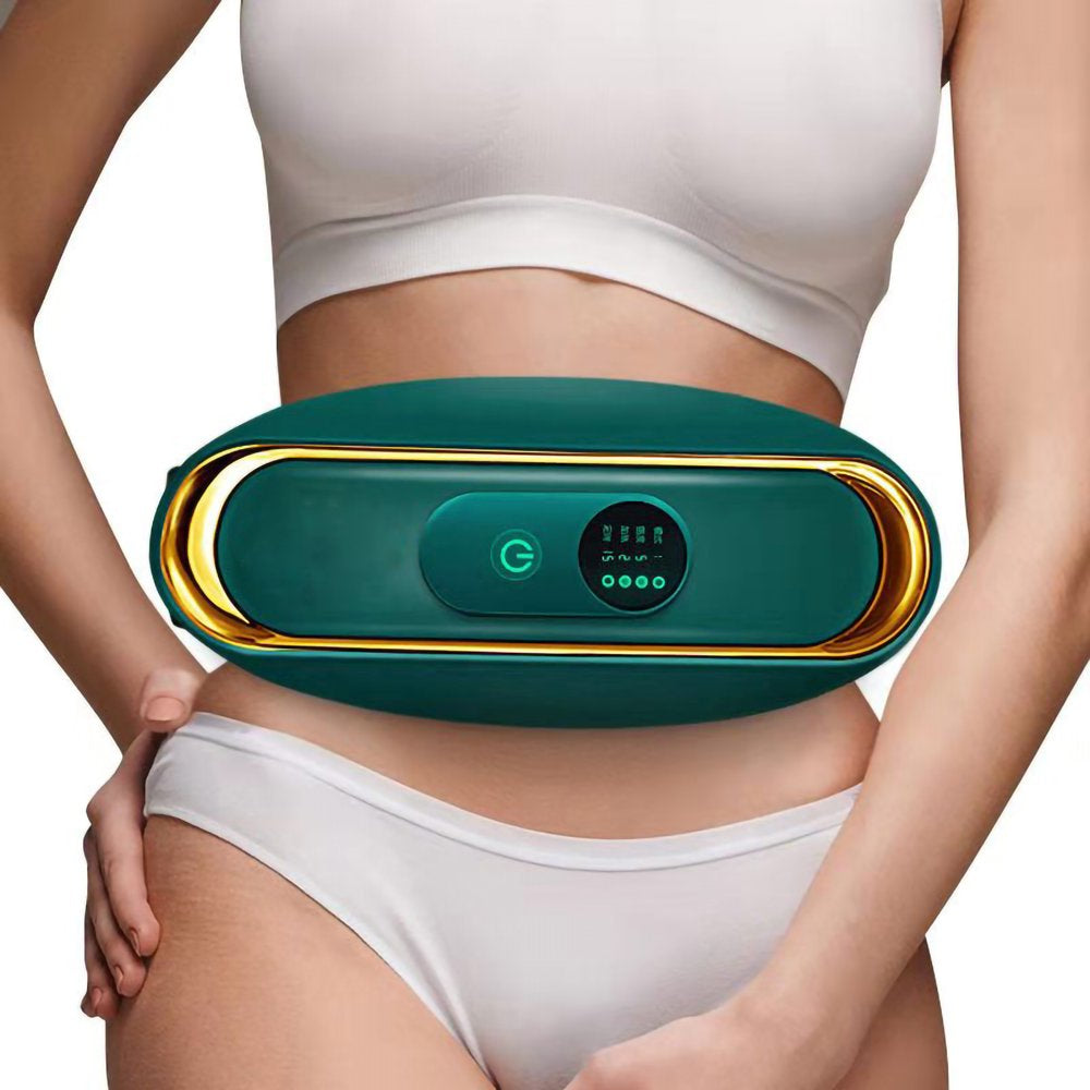 Slimming Belt Weight Loss Belt Massage Belt Slimming Belt Portable Weight Loss Machine Electrical Vibrating Abdominal Massager with 3 Mode for Women Green