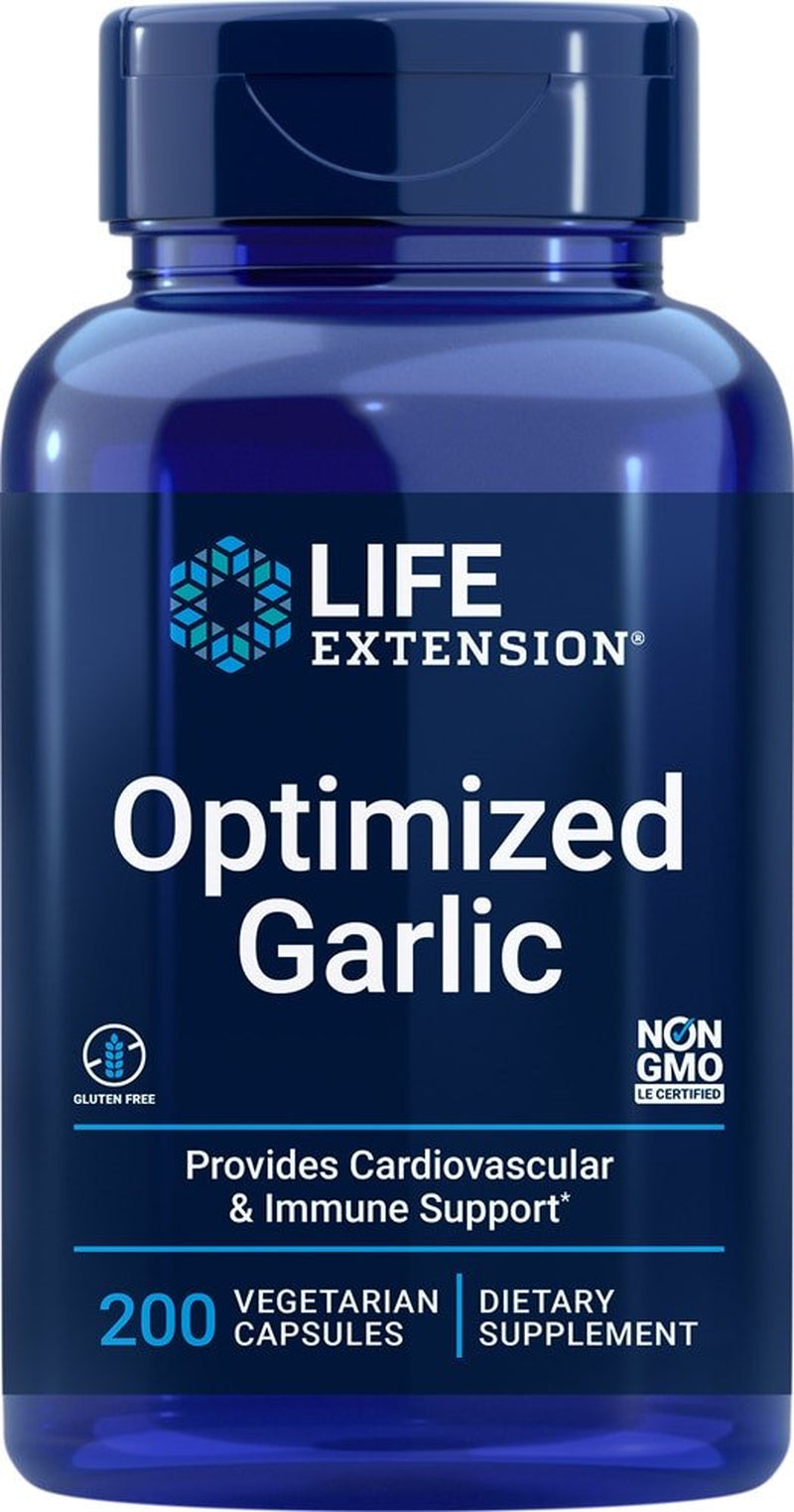 Life Extension Optimized Garlic -- 200 Vegetarian Capsules