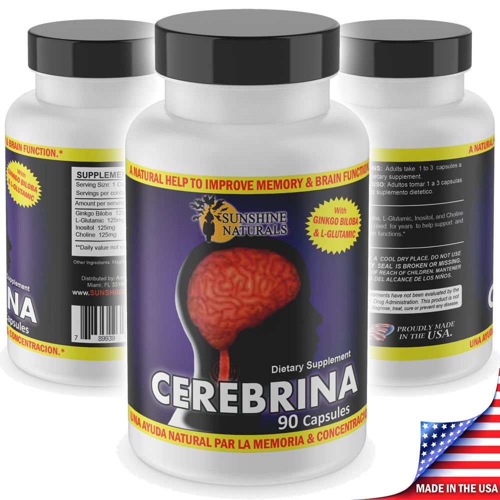 Sunshine Naturals Cerebrina Dietary Supplement Capsules, 90 Count