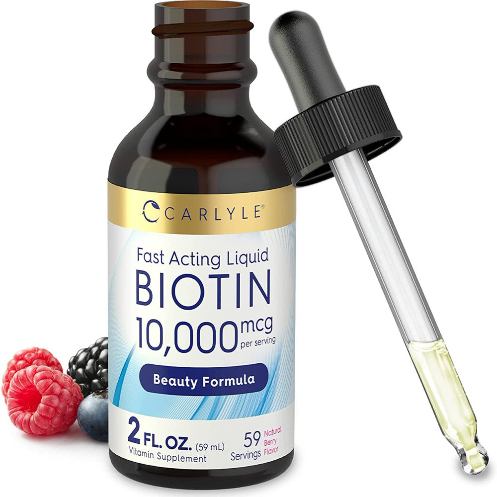 Liquid Biotin 10000Mcg | 2 Oz | Vegetarian Formula | by Carlyle