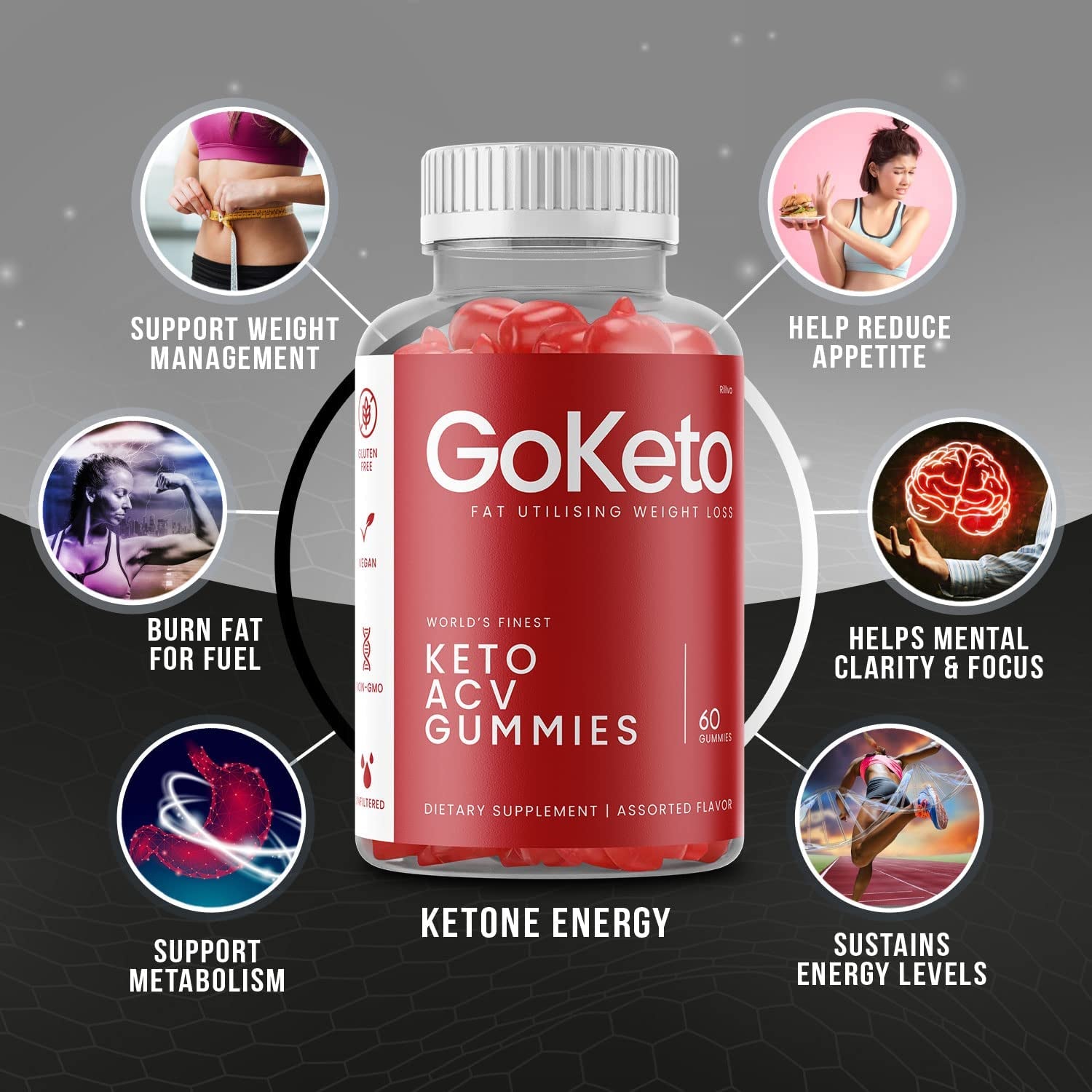 (2 Pack) Go Ketos Gummies, Goketo Advanced Formula (120 Cgummies)