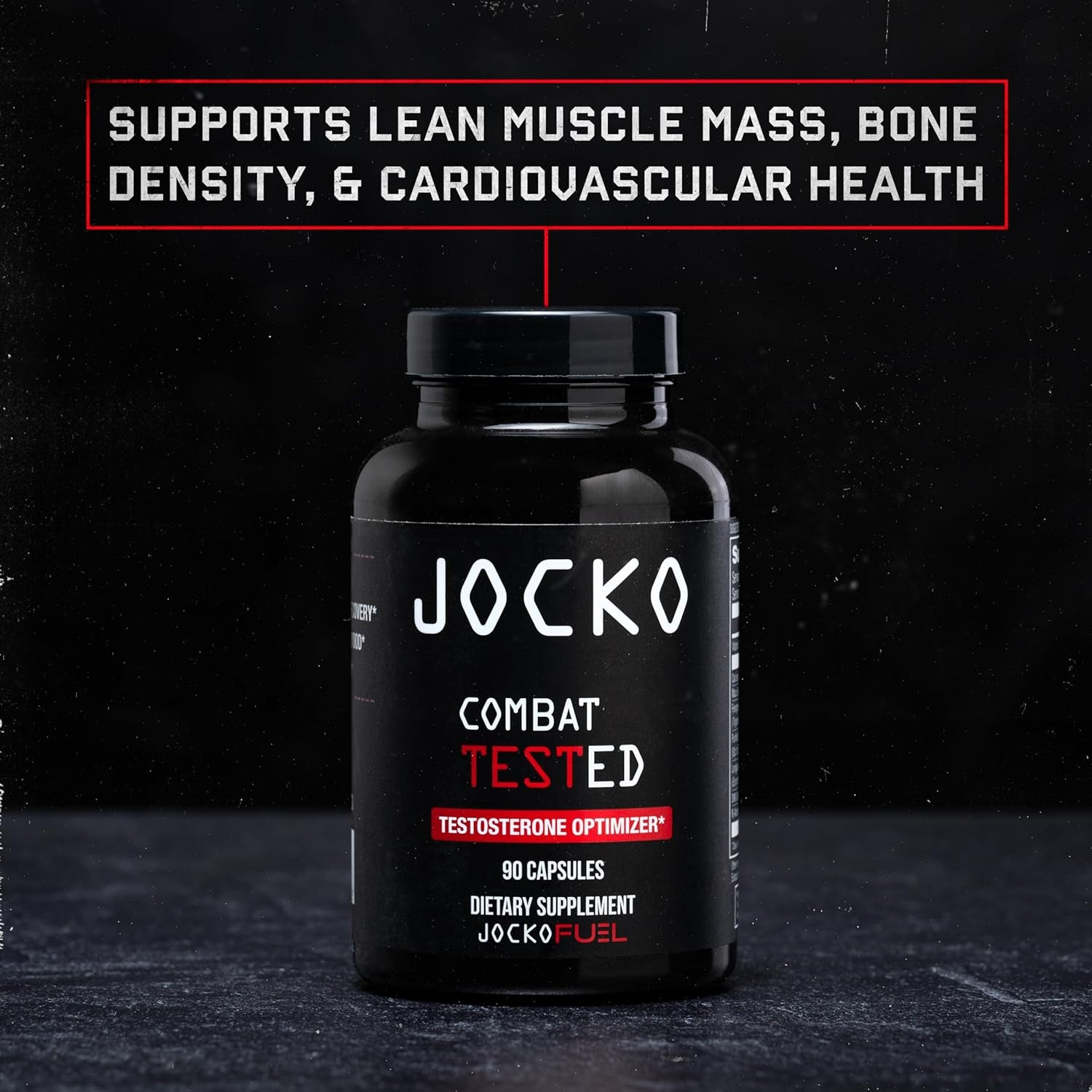 Jocko Fuel Test Booster Supplement - Natural Endurance, Stamina, & Strength Booster - Muscle Builder & Nitric Oxide Booster with Vitamin D, Zinc, & Ashwagandha Root, 90Ct