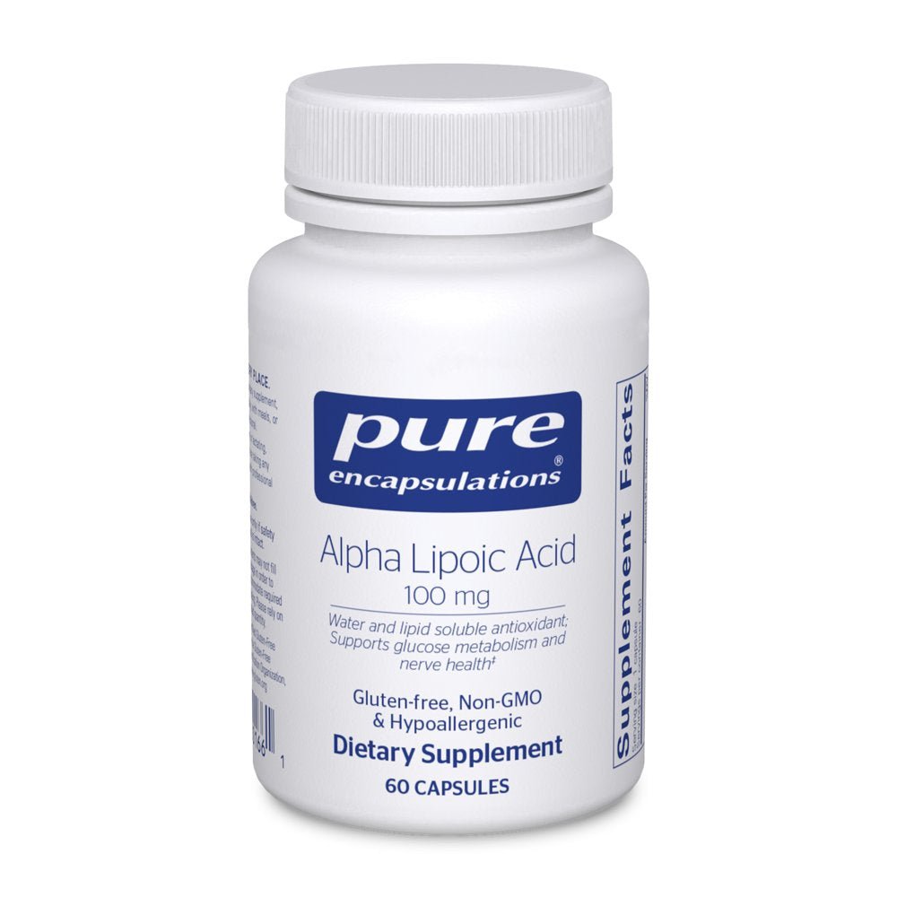 Pure Encapsulations Alpha Lipoic Acid 100 Mg | ALA Supplement for Liver Support, Antioxidants, Nerve and Cardiovascular Health, Free Radicals, and Carbohydrate Support* | 60 Capsules