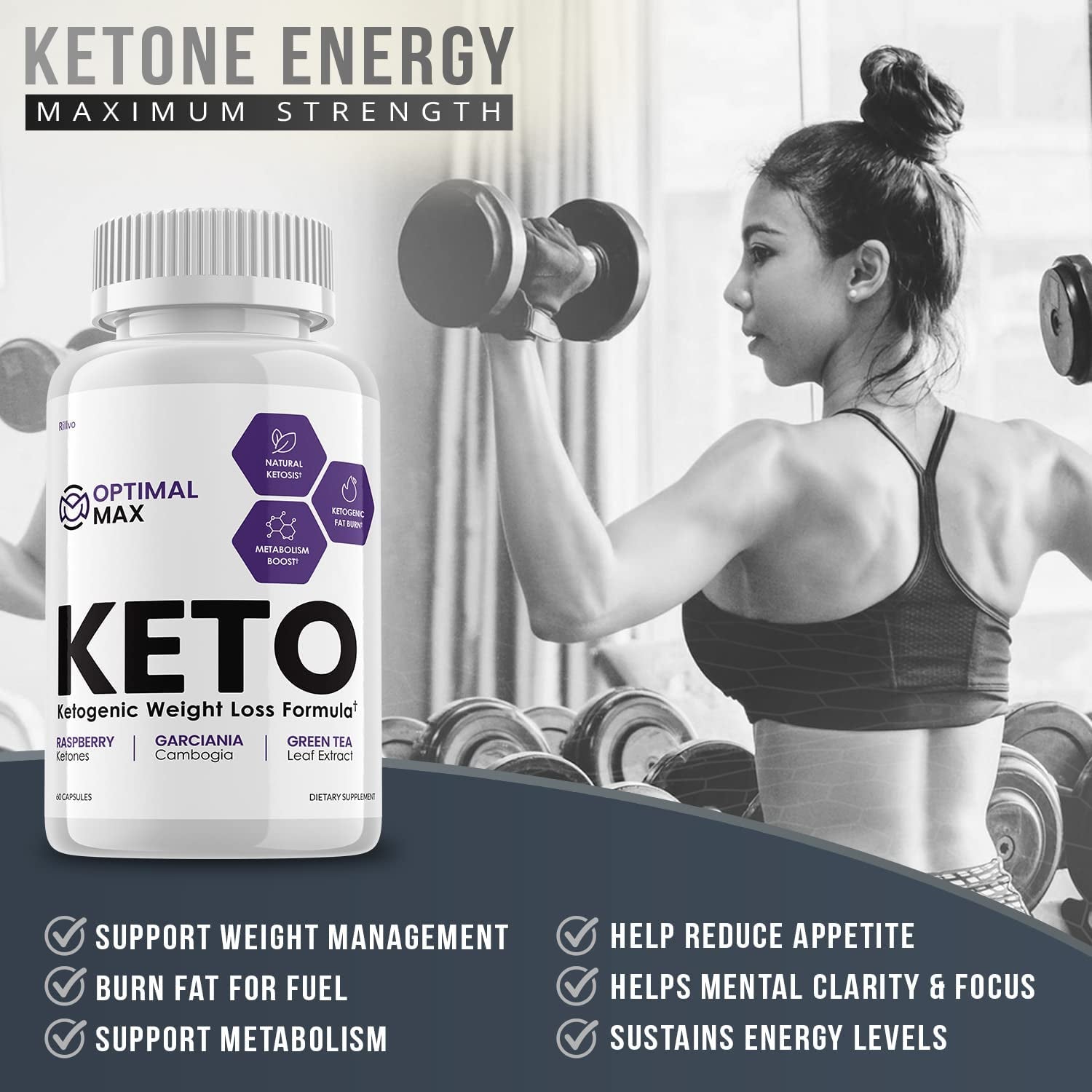 Optimal Max Keto Pills Advanced Ketogenic Support (60 Capsules)