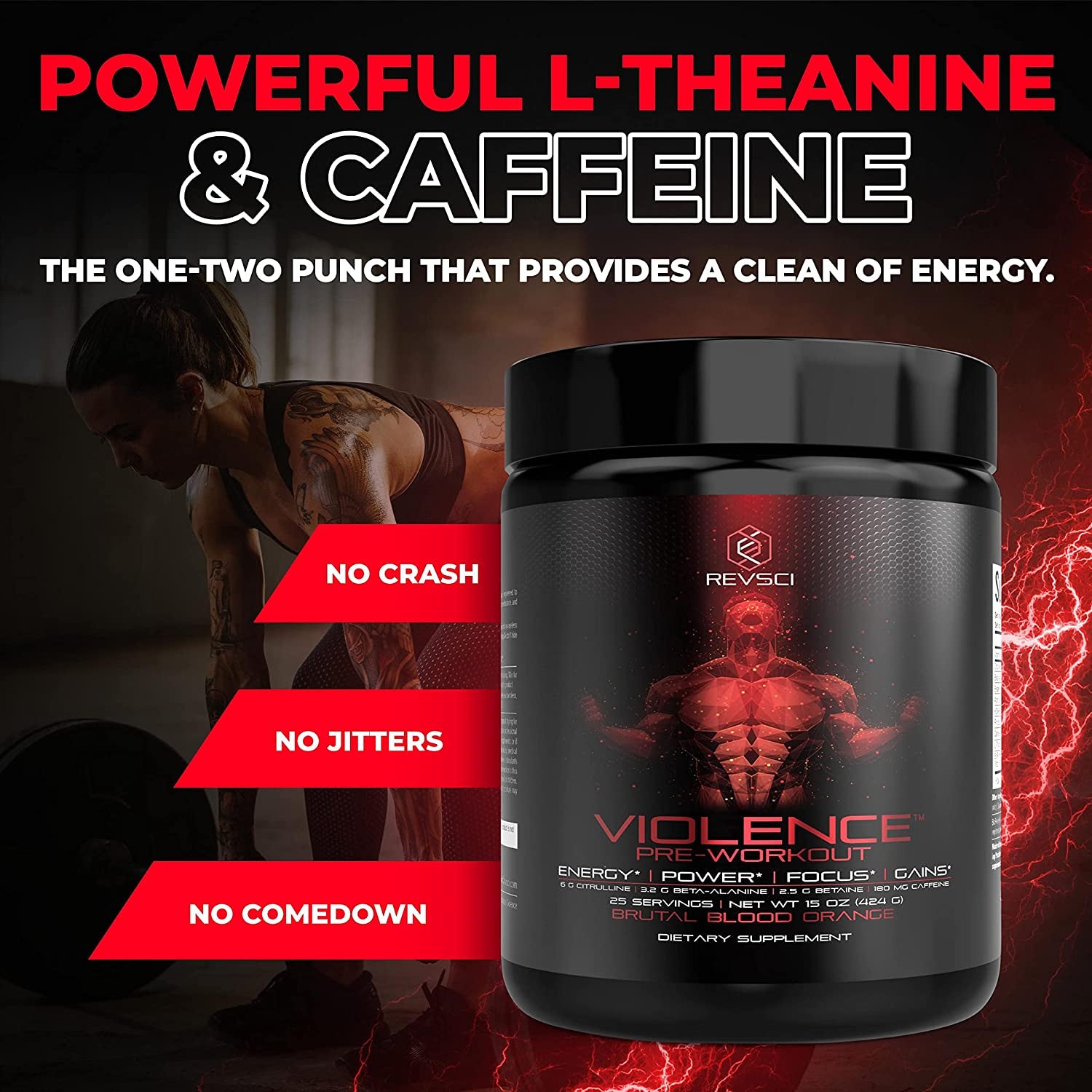 Violence Pre Workout Powder for Men - Precision Dosed Preworkout for Men & Women - Pump Pre Workout Men Keto Energy Drink Powder - 180Mg Natural Caffeine, L Citrulline Malate, Beta Alanine Powder