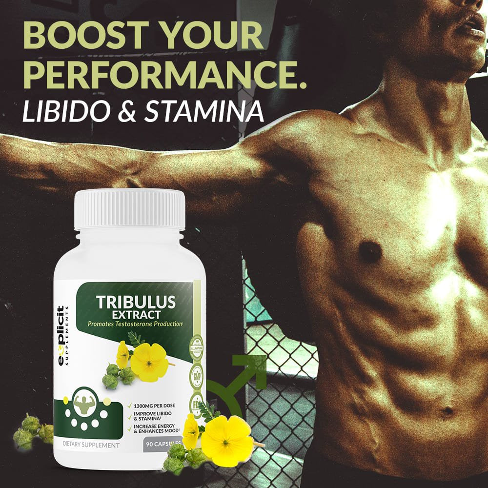 Top Tribulus Terrestris Extract with 45% Steroidal Saponins– Max Strength – 90 Capsules