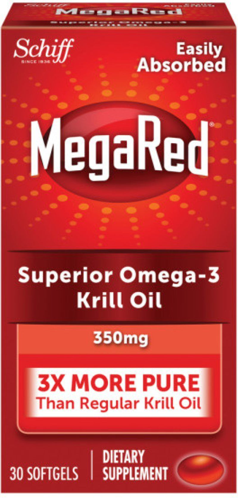 Megared Superior Omega-3 Krill Oil Softgels, 350 Mg, 30 Ct, 3 Pack